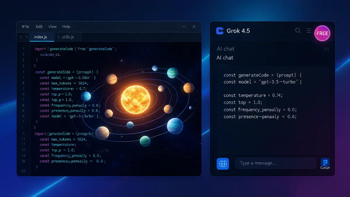 Grok 4.5 限时免费，编码登顶 SWE Marathon。本文实测它的代码生成与 Grok Build 办公，手把手教你用 X 账户和 Cursor 零成本上手。