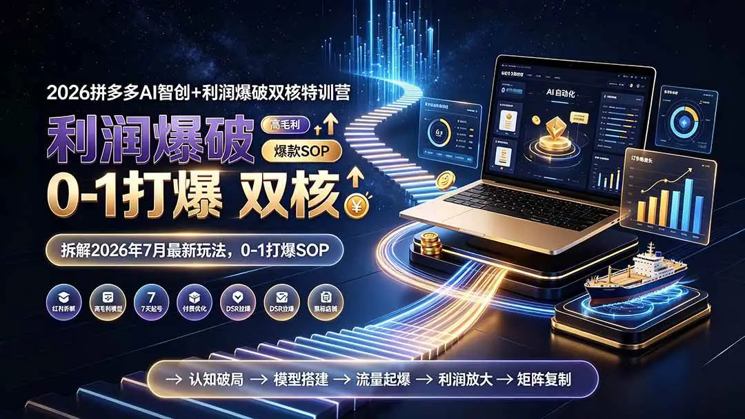 <a href='https://www.sblzyw.com/tag/%e6%8b%bc%e5%a4%9a%e5%a4%9a'>拼多多</a>, <a href='https://www.sblzyw.com/tag/ai%e6%99%ba%e5%88%9b'>AI智创</a>, <a href='https://www.sblzyw.com/tag/%e5%88%a9%e6%b6%a6%e7%88%86%e7%a0%b4'>利润爆破</a>, <a href='https://www.sblzyw.com/tag/%e5%8f%8c%e6%a0%b8%e7%88%86%e6%ac%be'>双核爆款</a>, <a href='https://www.sblzyw.com/tag/%e7%89%b9%e8%ae%ad%e8%90%a5'>特训营</a>, <a href='https://www.sblzyw.com/tag/%e5%ba%95%e5%b1%82%e9%80%bb%e8%be%91'>底层逻辑</a>, <a href='https://www.sblzyw.com/tag/%e6%b4%bb%e5%8a%a8%e7%9f%a9%e9%98%b5'>活动矩阵</a>, <a href='https://www.sblzyw.com/tag/%e4%bb%98%e8%b4%b9%e4%bc%98%e5%8c%96'>付费优化</a>, <a href='https://www.sblzyw.com/tag/%e6%89%93%e7%88%86sop'>打爆SOP</a>, <a href='https://www.sblzyw.com/tag/%e5%86%b7%e5%90%af%e5%8a%a8'>冷启动</a>, <a href='https://www.sblzyw.com/tag/dsr%e6%8b%89%e7%88%86'>DSR拉爆</a>, <a href='https://www.sblzyw.com/tag/%e9%bb%91%e6%a0%87%e5%ba%97%e9%93%ba'>黑标店铺</a>